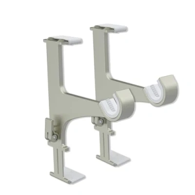 Image de Support pour tringle à rideaux sans perçage argent spécial coffre de volet roulant