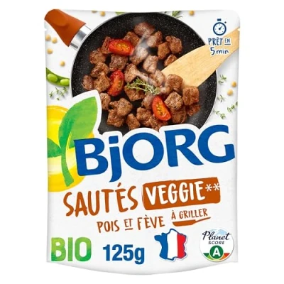 Image de BJORG Sauté Veggie Bio Pois et fèves Source de Protéines Pauvre en Acide Gras Saturé à Poêler 125 g