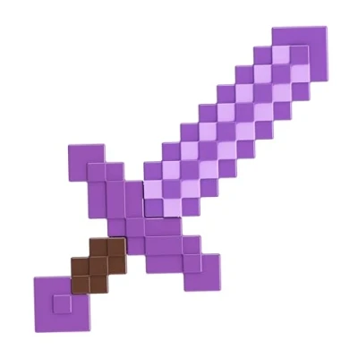 Image de Mattel Minecraft Collection d’accessoires de combat pour jeu rôle au design pixélisé (les styles peuvent varier) HTL93
