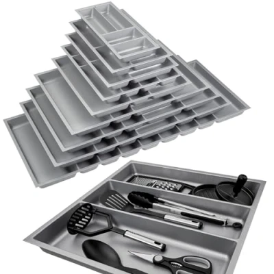 Image de ORGA BOX 2 Insert multifonctionnel Profondeur : 461 x Largeur 509 mm gris argenté avec structure Canvas pour tiroir Nobilia/Noblessa de 60 jusqu&#039;à 07/2012