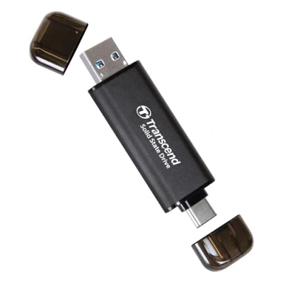 Image de Transcend SSD Portable ESD310C 512Go USB Type A, C 10 Gbit/s PS4/PS5 Compatible, Noire TS512GESD310C
