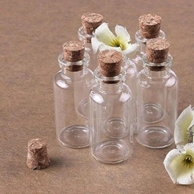 Image de Musuntas 8 x 10 ml Mini flacon en verre avec bouchon liège/petites bouteilles verre/Mini/Mini bouteille biberon 22 x 50 mm