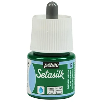 Image de PEBEO Flacon Setasilk Vert 45 ml Peinture sur soie Bouchon Pipette de Couleur d&#039;Orient