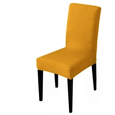 Image de 28 couleurs pour le choix housse de chaise taille universelle pas cher grande élasticité protecteur siège housses salon d&#039;hôtel, moutarde,