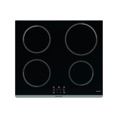 Image de Brandt BPI4465B Plaque Induction Table de Cuisson Encastrable Noir 4 Foyers 7200W Dimensions Encastrement : 56x49cm Précision et Performances Pack 10 Sécurités Fabriqué en France