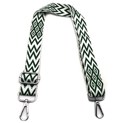 Image de Bandouliere pour Sac à Main Femmes Vert, Colorée Réglables Sangle Femme avec Mousqueton Argent 3.8cm Remplacement Bretelles Larges Filles DIY Accessoire, #8