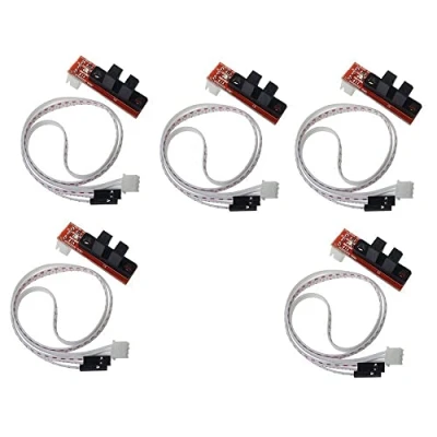 Image de Fasizi Lot de 5 interrupteurs fin course optiques mécaniques CNC avec câble pour rampes 1.4 Makerbot Prusa Mendel RepRap