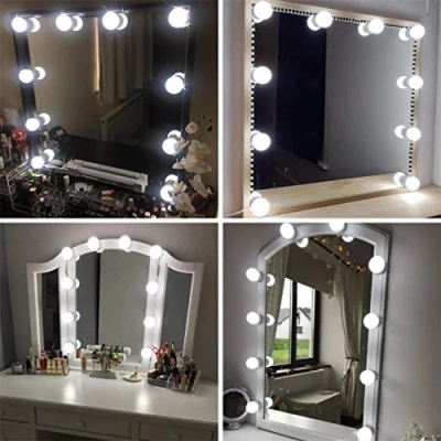 Image de Kit de Lumière LED Miroir cosmétique avec 10 marches luminosité &amp; 3 Modes couleur, Lampe maquillage USB style Hollywood (Miroir Non Inclus)