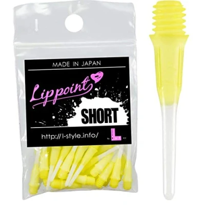 Image de Gradient Couleur Solide Touches Métalliques avec Embout en Plastique Court Lippoint Dart Conseils 50pics, Jaune