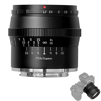 Image de TTArtisan Objectif APS C F/1.2 50 mm Mise au point manuelle Compatible avec appareils photo Nikon Monture Z Z50 (compatible Z)