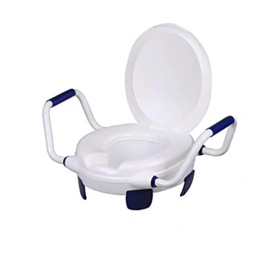 Image de Rehausseur pour WC, avec Couvercle, Accoudoirs, Hauteur 11 cm, Jusqu&#039;à 110 kg