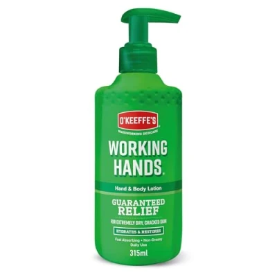 Image de O&#039;Keeffe&#039;s Working Hands Lotion pour les mains et le corps, 315 ml Convient aux peaux sensibles Hydrate, restaure soulage la peau sèche craquelée Absorption rapide, non grasse adaptée