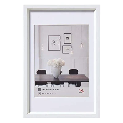 Image de walther design cadre photo blanc 15 x 20 cm avec passe partout, en plastique Style acier ES520W