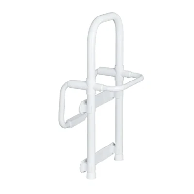Image de WENKO Poignée d&#039;entrée pour Baignoire Secura Marche Pied antidérapant Adaptable 6,5 à 13,5cm Système accès Capacité 150 kg Aluminium Plastique 24,5x52,5x23cm Blanc