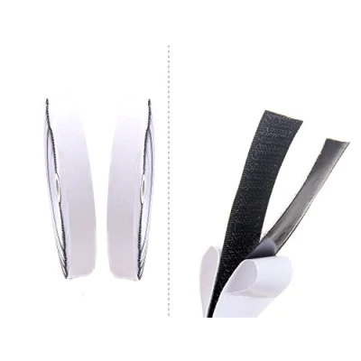 Image de TUKA 25 mètres x 25mm Bande de crochet &amp; boucle Auto Adhésif, autocollant Scratch Autoadhésif, Rubans Adhésive Hook Loop, Largeur, 25M et boucle, Noir, TKB5009 Black