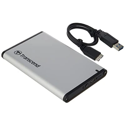 Image de Transcend StoreJet 25S3 Boîtier disque dur/SSD Argent 2.5 Alimenté par port USB Neuf
