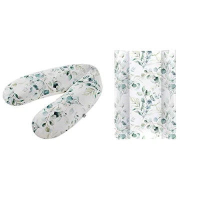 Image de Rotho Babydesign Ensemble Coussin d&#039;Allaitement Multi, 190 x 35 cm, Matelas à Langer avec Cales, 70 50 À Partir de 0 Mois, Natural Leaves