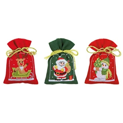 Image de Vervaco Kit de Point Croix compté, Sac Pot pourri, Coton, Blanc, 8 x 12 cm