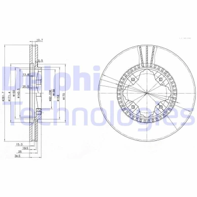 Image de DELPHI BG3063 Disque de frein 282 25 4 ventilé huilé non traité sans roulement roue, bague ABS HONDA: ACCORD 5, 5 Coupe