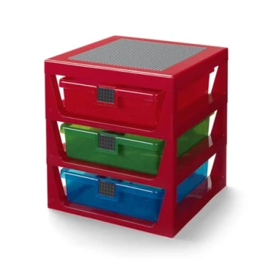 Image de LEGO Étagère de Rangement 3 Tiroirs Rouge Taille unique