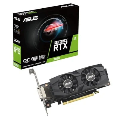 Image de ASUS GeForce RTX 3050 LP BRK OC Edition GDDR6 Carte Graphique Gaming 6 Go (Nvidia RTX3050, PCIe 4.0, 1 x DVI D, HDMI 2.1, DisplayPort 1.4a, RTX3050 O6G BRK)