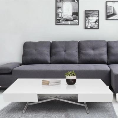 Image de Table basse relevable Sundance Blanc Laqué Menzzo