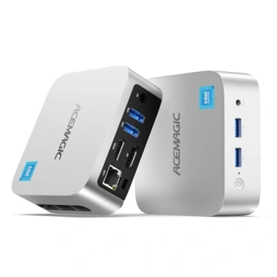 Image de ACEMAGICIAN Super Mini PC, Ιntel Alder Lake N100 (jusqu&#039;à 3,4 GHz),16 Go LPDDR5 1024 (1To) SSD Micro Ordinateur Bureau【Double LAN/Triple HDMI】