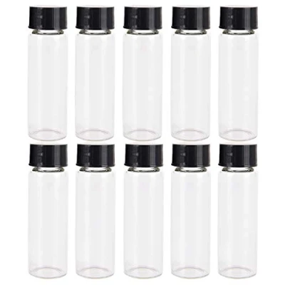 Image de LCOUACEO 25 Pièces Flacon Transparent 30 ml Fiole en Verre Mini Bouteilles D&#039;échantillons, 1 Once Flacons D&#039;échantillon avec Casquette, Pour le Stockage Des échantillons de Laboratoire