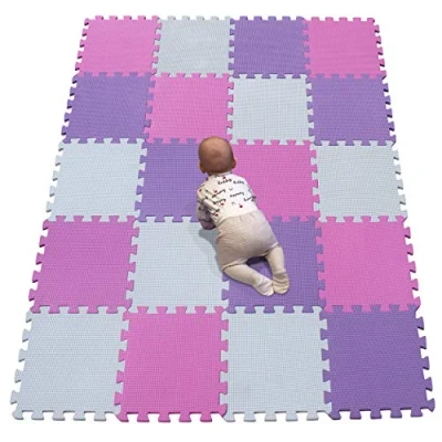 Image de YIMINYUER® 20 Morceaux (30cmx30cmx1cm Chaque Morceau), Tapis De Puzzles Mousse Enfant, Jeu Bebe Dalle Mousse, Sol R01R03R11G301020