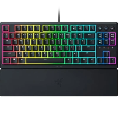 Image de Razer Ornata V3 Tenkeyless Clavier Gamer Compact à Bas Profil (Switches Méca Membrane, Repose Poignet Magnétique, Touches en ABS Vernies aux UV) US Noir