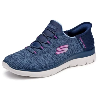 Image de Skechers Sport Summits Mocassins, Femme, Taille: 37, Navy/purple Textile