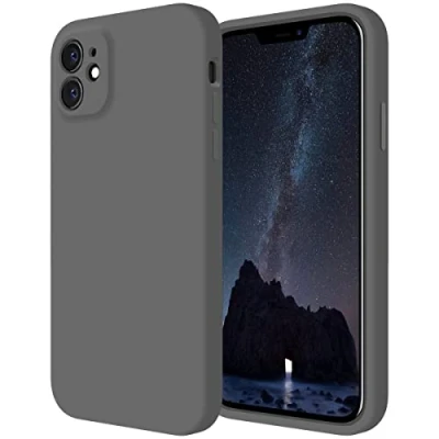 Image de Cordking Designed for iPhone 11 Case, Silicone [Straight Edges] &amp; [Camera Protecion] Upgraded Phone Case with Soft Anti Scratch Microfiber Lining, 6.1 inch, Space Gray