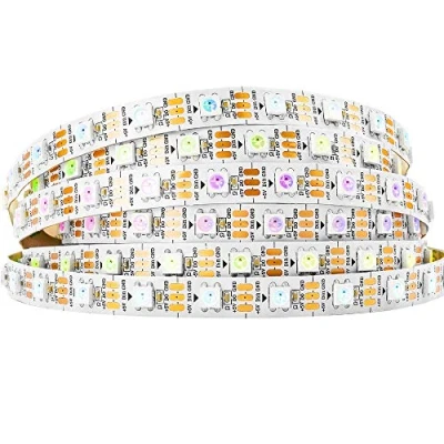 Image de BTF LIGHTING WS2812B IC RGB 5050SMD Or Pur Bande LED Adressable Individuelle 5M 300LED 60LED/m Noir FPCB Flexible Full Color IP30 DC5V pour Projet DIY Chasing (Pas d&#039;Adaptateur ou de Contrôleur)