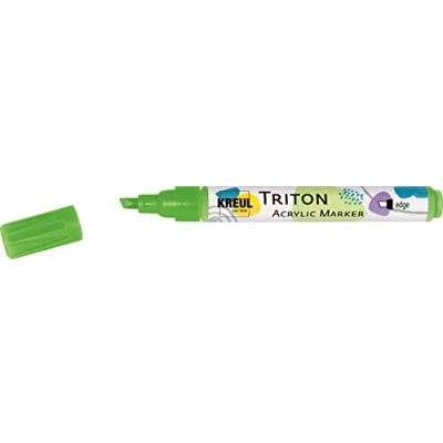 Image de Kreul 17864 Triton Acrylic Marker edge, vert fluorescent, pointe biseautée, épaisseur de trait env. 1 à 4 mm, marqueur acrylique pour décorer le papier, bois, la pierre et bien plus encore
