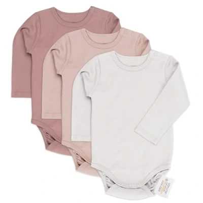 Image de LaLoona Body Bebe à Manches Longues Lot de 3 Bodies Bébé Fille et Garçon en 100% Coton, avec Boutons Pression, Testé Oeko Tex 100 Rose 74 80