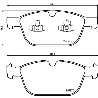 Image de HELLA 8DB 355 014 541 Jeu de plaquettes frein contact signal d&#039;usure exclu VOLVO: XC60 I, XC90 I