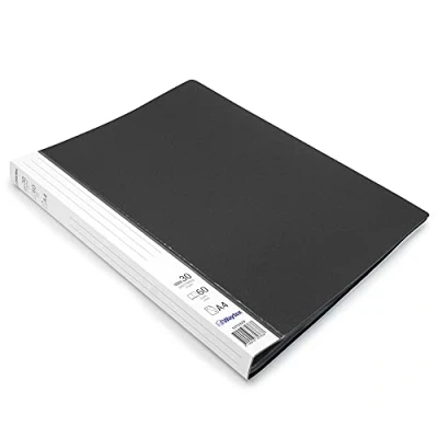 Image de Waytex 931332N Protège Documents A4 60 vues Premium en Polypropylène Opaque Identifiable 30 Pochettes transparentes Noir
