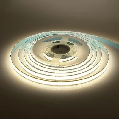 Image de 24V COB Ruban à LED, 600LEDs/m LED Strip Lights, Flexible étanche Découpable Bande Lumineuse pour Maison, Chambre, Cuisine, Armoire,Placard.Sans adaptateur de puissance 1M, Blanc naturel.