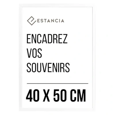 Image de Estancia Cadre Photo En Bois Blanc 40x50 cm . Cadres Blancs 50x40