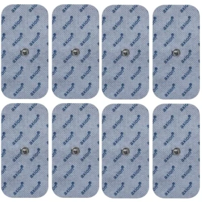 Image de axion Lot de 8 électrodes rectangulaires Compatible avec Les appareils Beurer et Sanitas Patchs Autocollants 10x5 cm à Utiliser Votre électrostimulateur TENS EMS