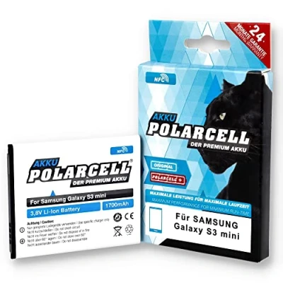 Image de PolarCell NFC Batterie pour Samsung Galaxy S3 Mini GT i8200N i8190N Ace 2 i8160P Remplace la d&#039;origine EB L1M7FLU 1700mAh cellules de qualité A+ sélectionnées