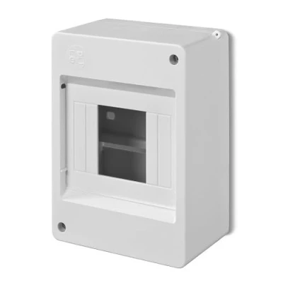 Image de Elektro PLAST Petit Coffret de Distribution en saillie, boîte à fusibles, 1 rangée, 4 modules, Gris Clair