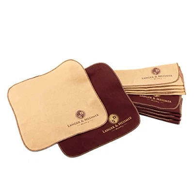 Image de Langer &amp; Messmer Chiffons à cirer Les Cuirs Lisses en 100% Coton dans Un Set Pratique Le Chiffon Chaussures pour l&#039;entretien Professionnel des (Bordeaux Beige)