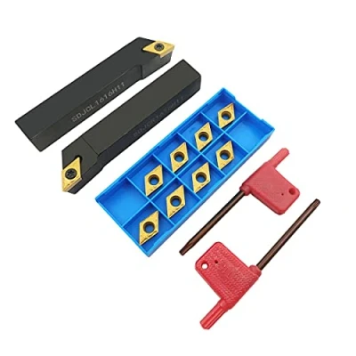 Image de Barre d&#039;alésage de 1,6 cm SDJCR1616H11 + SDJCL1616H11 Support pour outil tournage externe avec 10 inserts en carbure DCMT32.51/DCMT11T304 HMP NC3020