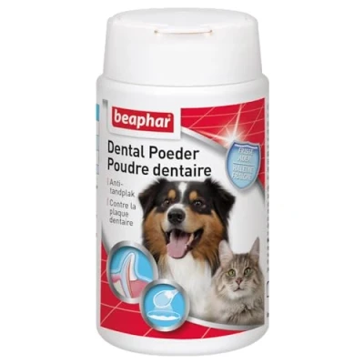 Image de Beaphar Poudre Dentaire pour Chien et Chat Nettoyage des Dents sans brossage ni rinçage Combat la Plaque Dentaire, Formation de tartre Mauvaise haleine 100% Naturelle 75g