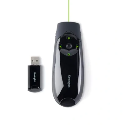 Image de Kensington Télécommande de Présentation Expert Pointeur Laser Vert avec Contrôle du Curseur Sans Fil, Joystick et Boutons Commande Rétroéclairés (K72426EU)