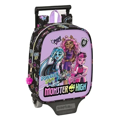 Image de Safta MONSTER HIGH Sac à dos pour enfants de différents âges, confortable et polyvalent, qualité résistance, 22 x 10 27 cm, Noir, Estándar, Décontracté