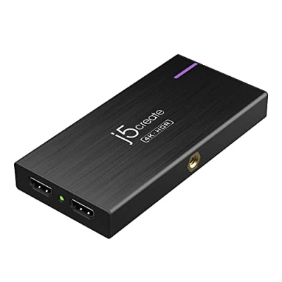 Image de j5create 4K Game Video Capture Card with PD 60W Pass Through Charging, Stream and Record on PS5, PS4, Xbox, Switch, Work OBS, Twitch, Youtube (JVA14)