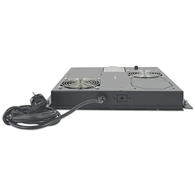 Image de Intellinet 712859 Unité de Refroidissement avec 2 Ventilateurs pour armoires 19&quot; à Montage au Plafond Thermostat Noir