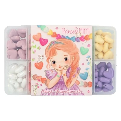 Image de Depesche 12127 Princess Mimi DIY Set de Perles en Forme cœur, 9 Couleurs différentes, 2 Rubans Inclus, pour réaliser des Bracelets et Colliers créatifs, Multicolor, Taille Unique